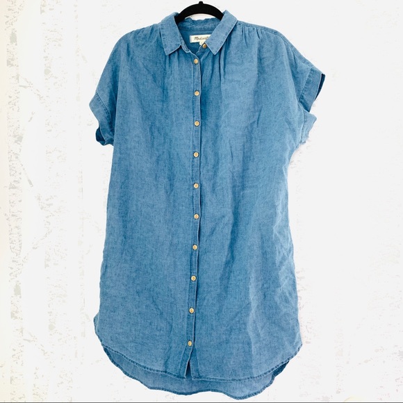 Madewell Central Linen Blend Shirt Dress - Picture 5 of 8
